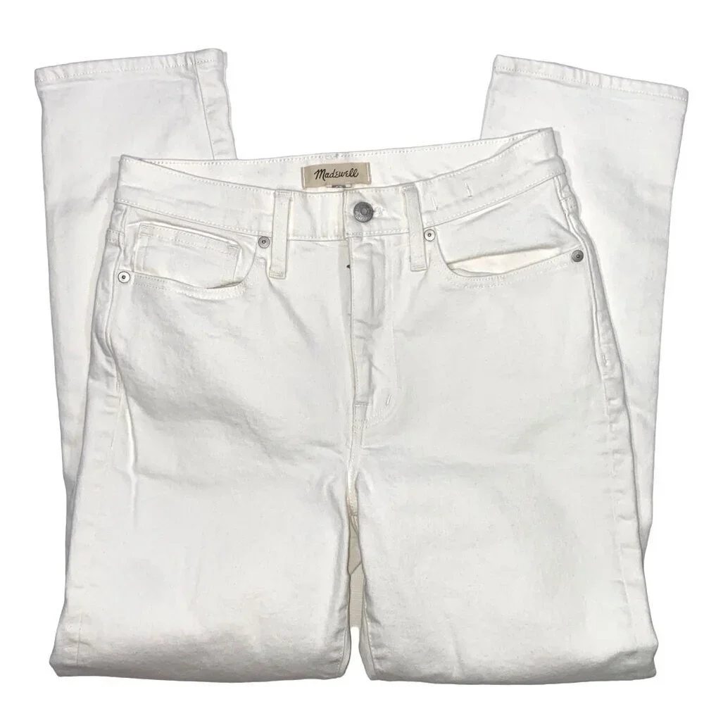 Madewell the girljean tile white women's 26